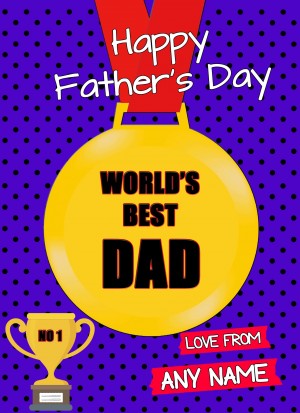 Personalised Fathers Day Card (Dad, Medal)