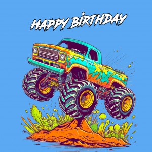 Monster Truck Birthday Card 1