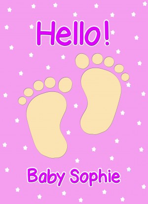 Personalised Baby Girl Birth Card (Baby Feet)
