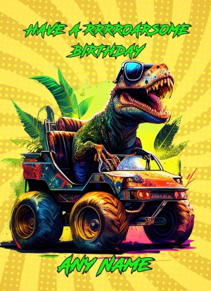 Personalised Dinosaur T Rex Birthday Card 2