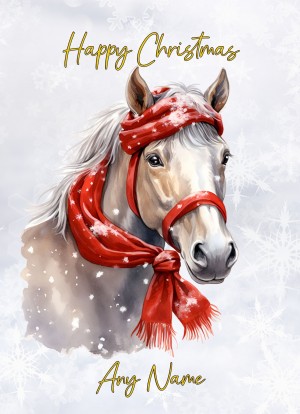 Personalised Horse Art Christmas Card (Design 2)