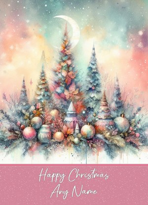 Personalised Christmas Scenery Art Greeting Card (Design 2)
