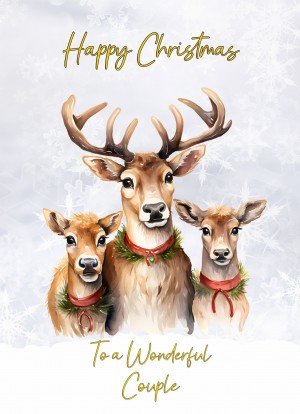 Christmas Card For Couple (Reindeer)
