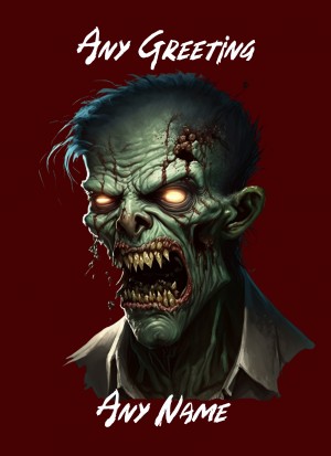 Personalised Fantasy Zombie Greeting Card (Birthday, Fathers Day, Any Occasion) Design 2
