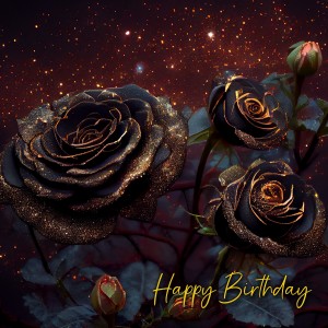 Rose Flower Gothic Fantasy Art Birthday Greeting Card