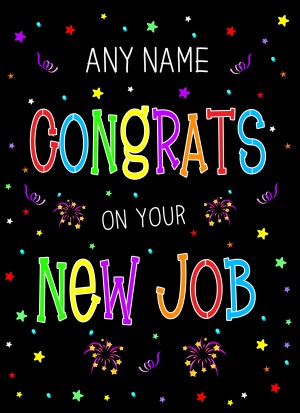 Personalised New Job Congratulations Card (Black)
