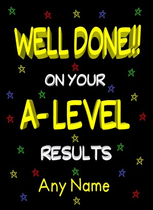 Personalised Congratulations on Passing Your A Level Exams Card (Black)