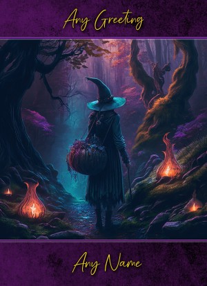 Personalised Witch Art Fantasy Greeting Card (Birthday, Fathers Day, Any Occasion)