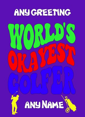 Personalised Funny Golf Greeting Card Design 2 (Birthday, Christmas, Any Occasion)