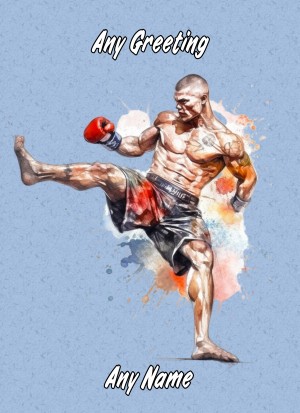 Personalised Mixed Martial Arts Greeting Card Design 3 (Birthday, Christmas, Any Occasion)