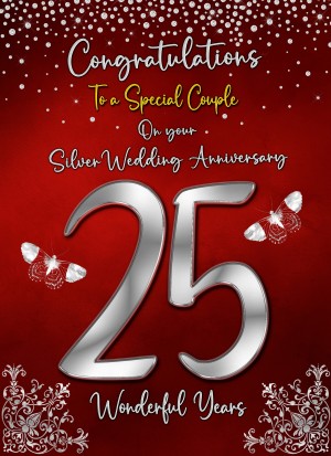 Silver 25th Wedding Anniversary Card (Special Couple)