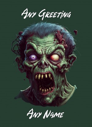Personalised Fantasy Zombie Greeting Card (Birthday, Fathers Day, Any Occasion) Design 3