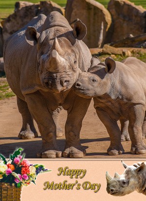 Rhino Mother's Day Card
