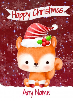 Personalised Christmas Card (Happy Christmas, Fox)