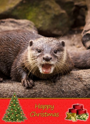 Otter christmas card
