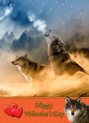 Wolf Valentine's Day Card