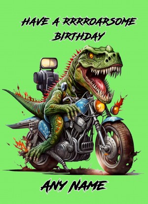 Personalised Dinosaur T Rex Birthday Card 5