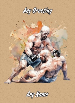Personalised Mixed Martial Arts Greeting Card Design 5 (Birthday, Christmas, Any Occasion)