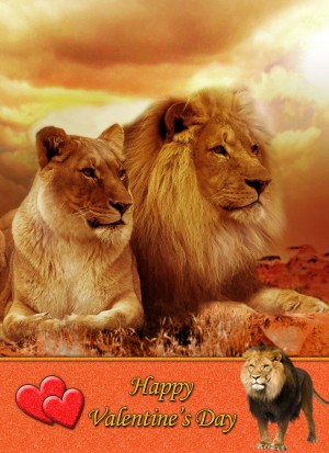 Lion Valentine's Day Card