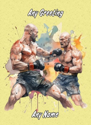 Personalised Mixed Martial Arts Greeting Card Design 6 (Birthday, Christmas, Any Occasion)