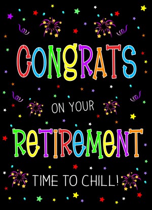 Happy Retirement Congratulations Card (Black)