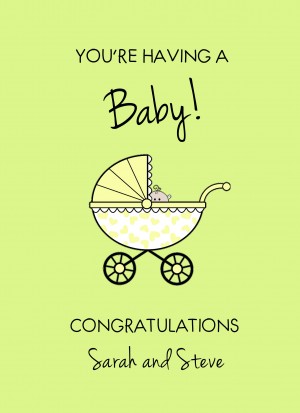 Personalised You're Having a Baby Pregnancy Card (Green)