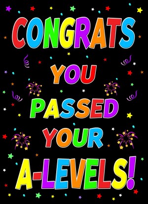 Congratulations on Passing Your A Level Exams Card (Stars)