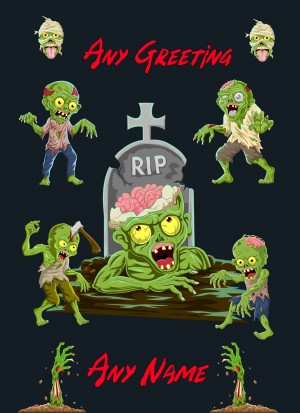 Personalised Fantasy Zombie Greeting Card (Birthday, Fathers Day, Any Occasion) Design 5