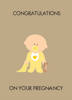 Baby Pregnancy Congratulations Card (Brown)