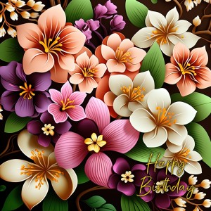 Flowers Art Birthday Card 8