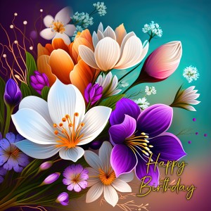 Flowers Art Birthday Card 9
