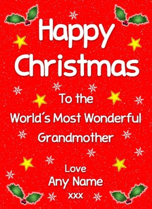 Personalised 'Grandmother' Christmas Greeting Card