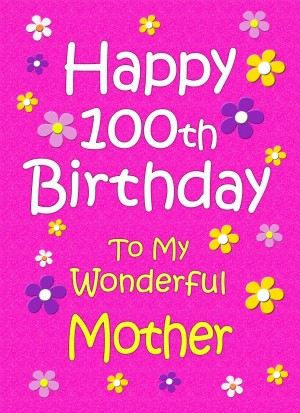 Mother 100th Birthday Card (Pink)
