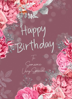 Happy Birthday Greeting Card (Rose)