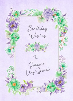 Happy Birthday Greeting Card (Lilac)
