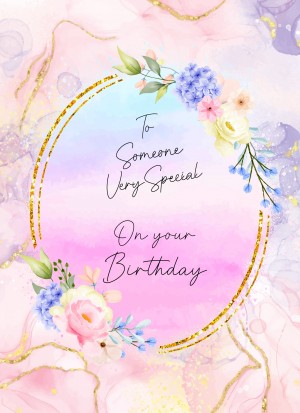 Happy Birthday Greeting Card (Peach)