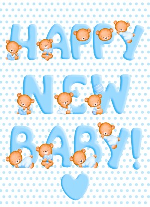 Happy New Baby Greeting Card (Blue)