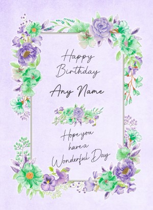 Personalised Happy Birthday Greeting Card (Lilac)