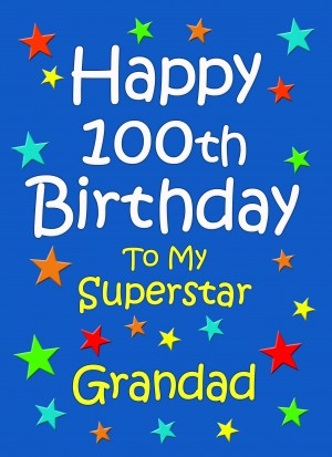 Grandad 100th Birthday Card (Blue)