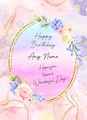 Personalised Happy Birthday Greeting Card (Peach)