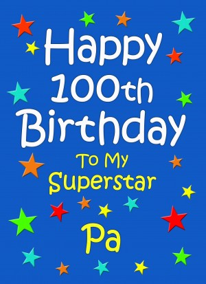 Pa 100th Birthday Card (Blue)