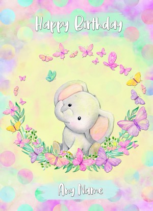 Personalised Happy Birthday Greeting Card (Elephant)