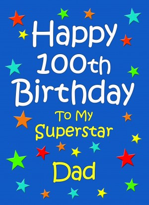 Dad 100th Birthday Card (Blue)