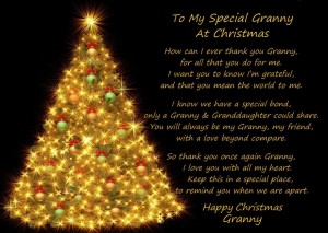 Christmas Poem Verse Greeting Card (Special Granny, from Granddaughter)