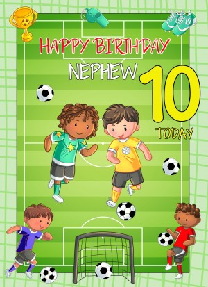 Kids 10th Birthday Football Card for Nephew