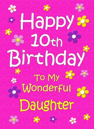 Daughter 10th Birthday Card (Pink)