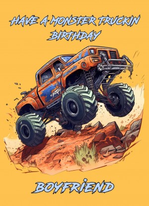 Monster Truck Birthday Card for Boyfriend