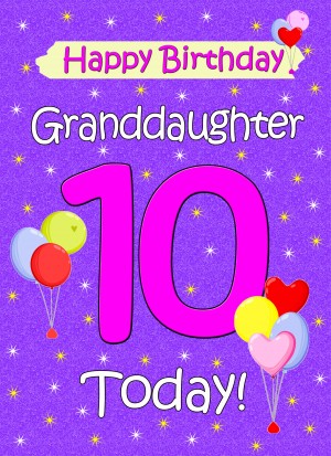 Granddaughter 10th Birthday Card (Lilac)