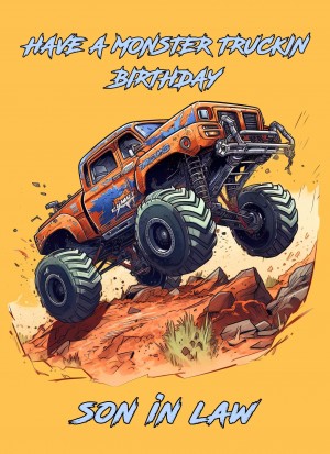 Monster Truck Birthday Card for Son in Law