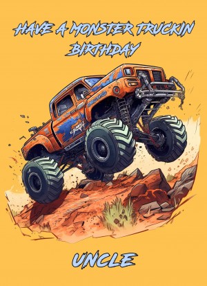 Monster Truck Birthday Card for Uncle